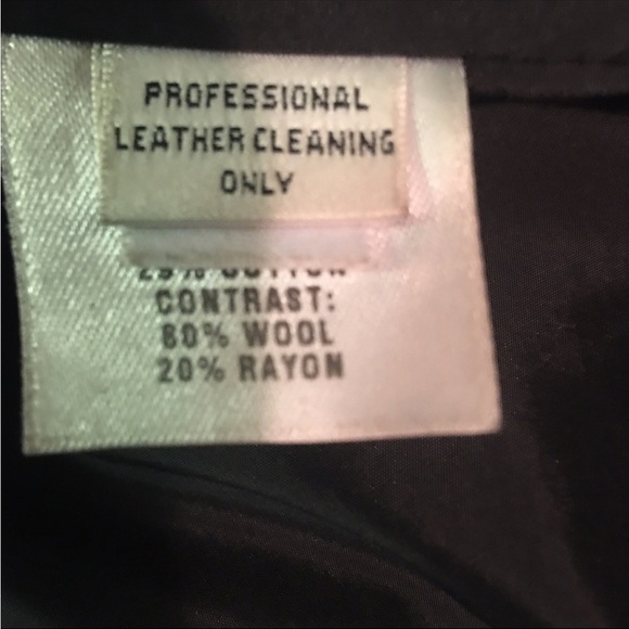 ST. JOHN BLACK LEATHER AND 80% WOOL JACKET - Picture 12 of 13